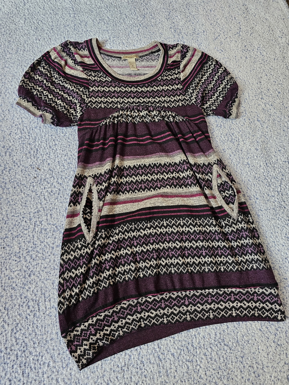 Women’s Purple Patterned Long Sweater